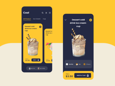 冰淇淋应用程序用户界面(Ice Cream App UI)