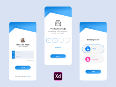 登录并选择性别应用屏幕(Sign In & Select Gender App Screen)