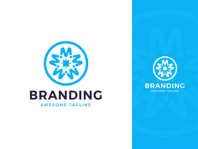 现代字母 M 圆圈徽标(Modern Letter M Circle Logo)