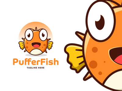河豚吉祥物标志(Pufferfish Mascot Logo)