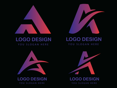 创意品牌 A-字母标志设计(Creative Brand  A - Letter Logo Design)