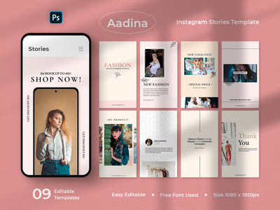 Aadina - 时尚 Instagram 故事模板(Aadina - Fashion Instagram Stories Template)