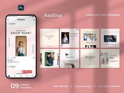 Aadina - 时尚社交媒体帖子模板(Aadina - Fashion Social Media Post Template)