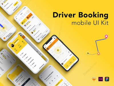 出租车司机预订 UI 套件(Taxi Driver Booking UI Kit)