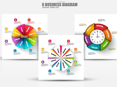 抽象的 3D 业务图图表(Abstract 3D Business Diagram Infographics)