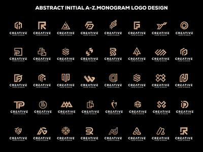 抽象的初始 AZ 会标标志设计(Abstract initial A-Z monogram logo design)