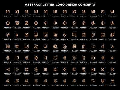 抽象的真棒字母标志设计概念(Abstract awesome letter logo design concepts)
