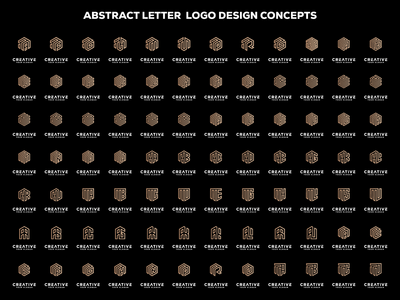 抽象的真棒字母标志设计概念(Abstract awesome letter logo design concepts)