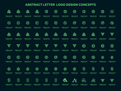 抽象的真棒字母标志设计概念(Abstract awesome letter logo design concepts)