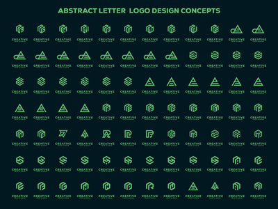 抽象的真棒字母标志设计概念(Abstract awesome letter logo design concepts)
