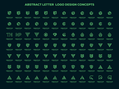 抽象的真棒字母标志设计概念(Abstract awesome letter logo design concepts)