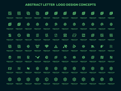 抽象的真棒字母标志设计概念(Abstract awesome letter logo design concepts)