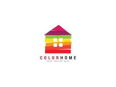 抽象多彩房地产家居标志设计模板(Abstract colorful real estate home logo design template)