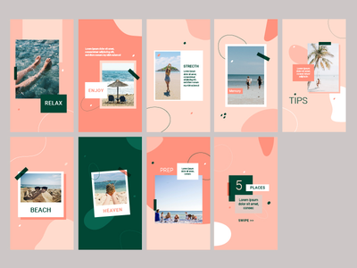 抽象的粉红色波浪社交媒体帖子肖像模板(Abstract pink wave social media post portrait template)