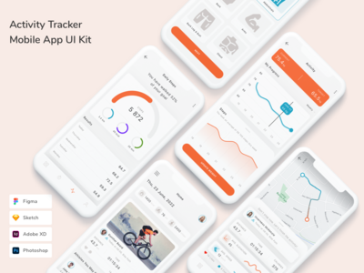 Activity Tracker 移动应用程序 UI 套件(Activity Tracker Mobile App UI Kit)