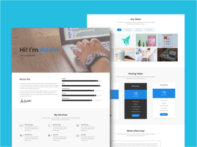 Adam – 个人作品集模板(Adam – Personal Portfolio Template)
