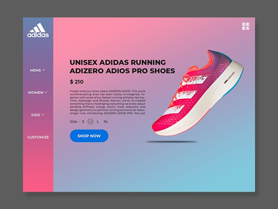 阿迪达斯主页登陆页面(Adidas Home Landing Page)