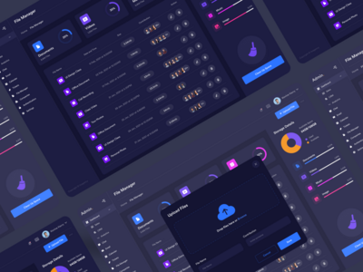 管理面板仪表板 - 深色 (V-1)(Admin Panel Dashboard -Dark (V-1))