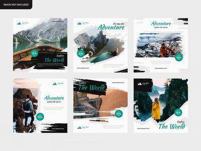 用于传单和社交媒体帖子模板的假日旅行冒险广场横幅(holiday travel adventure square banner for flyer and social media post template)