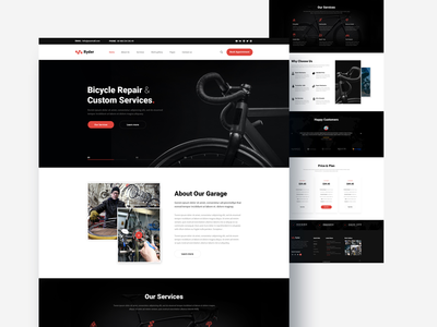 Ryder - 自行车维修和服务 PSD 模板(Ryder - Bicycle Repair & Services PSD Template)