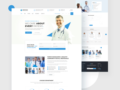 Medivam - 健康医疗诊所 PSD 模板(Medivam - Health Medical Clinic PSD Template)