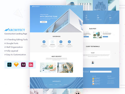 建设登陆页面 - 建筑师(Construction Landing Page - Architect)