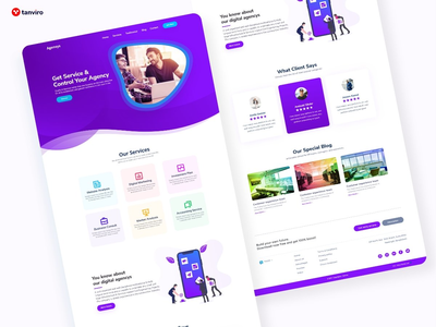 数字代理登陆页面 UI 设计 |代理机构(Digital Agency Landing Page UI Design | Agencys)