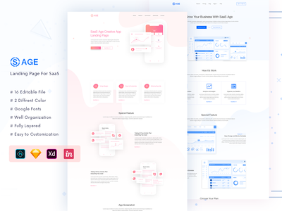 SaaS 应用登陆模板(SaaS App Landing Template)