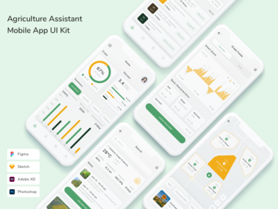 农业助手移动应用程序 UI 套件(Agriculture Assistant Mobile App UI Kit)