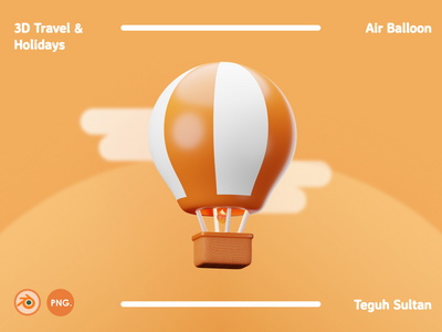 3D 旅行和假期插图包-气球(3D Travel and Holidays Illustration Pack - Air Balloon)