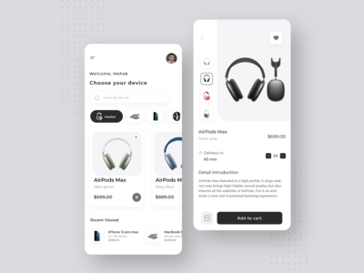 AirPods 电商 App UI 设计(AirPods E-commerce App UI Design)