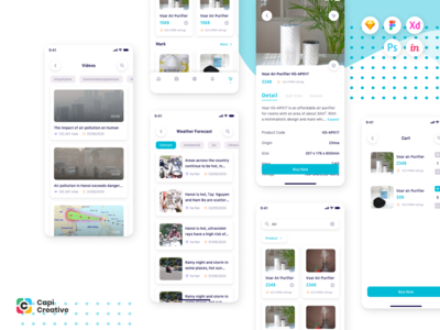 Airquaty - 空气质量 App UI Kit #1(Airquaty - Air Quality App UI Kit #1)