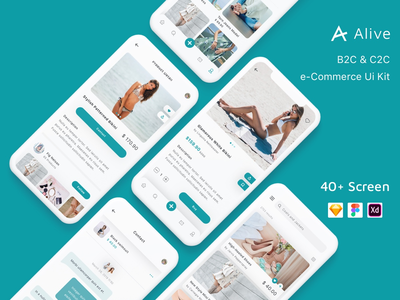 Alive - B2C 和 C2C 电子商务应用程序 UI 套件(Alive - B2C & C2C eCommerce App UI Kit)