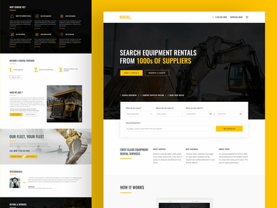 出租 - 出租设备 PSD 模板(Rental - Equipment on Rent PSD Template)