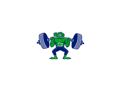 鳄鱼举重杠铃吉祥物(Alligator Lifting Heavy Barbell Mascot)