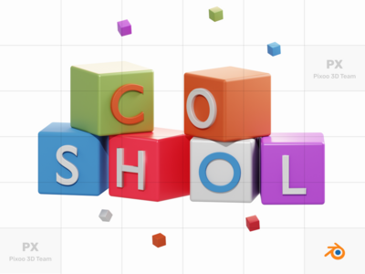 3D 学校和教育图标包-Alpabet(3D School & Education Icons Pack - Alpabet)