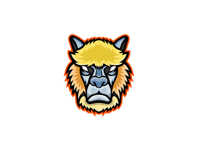 愤怒的羊驼头吉祥物(Angry Alpaca Head Mascot)