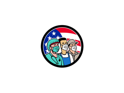 美国前线工人英雄圈(American Front Line Workers as Heroes Circle)