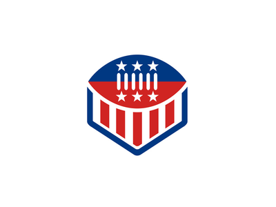 美式足球美国国旗嵴图标(American Football USA Flag Crest Icon)