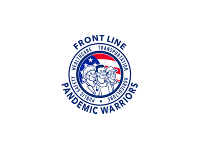 美国前线大勇士圈图标(American Front Line Pandemic Warriors Circle Icon)