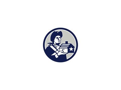 美国爱国者控股房子复古(American Patriot Holding House Circle Retro)