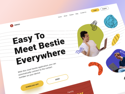 Amigo - Hero Meet Online 登陆页面(Amigo - Hero Meet Online Landing Page)
