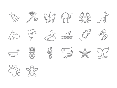 20 个动物图标(20 Animals icons)