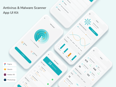 防病毒和恶意软件扫描程序应用程序 UI 套件(Antivirus & Malware Scanner App UI Kit)