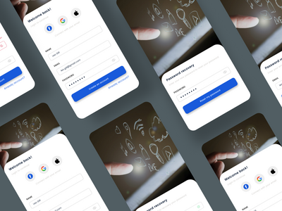 社交应用的注册、登录和重置密码屏幕(Register, Login and Reset password screens for Social app)