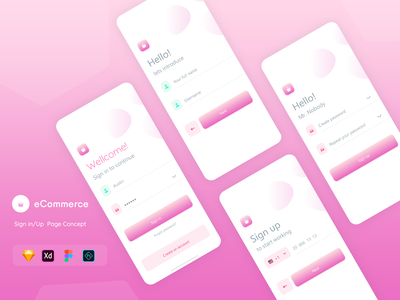 电子商务登录/注册页面应用程序概念(eCommerce Sign in/up Page App Concept)