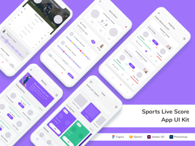 体育实时比分应用程序 UI 套件(Sports Live Score App UI Kit)