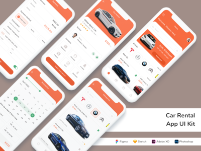 租车应用程序 UI 套件(Car Rental App UI Kit)