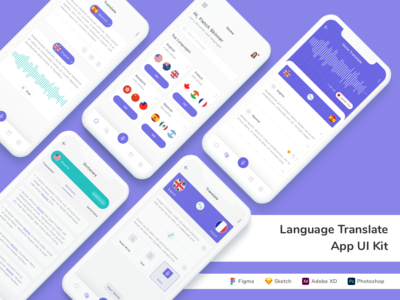 语言翻译应用程序 UI 套件(Language Translate App UI Kit)