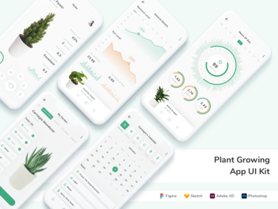 植物种植应用程序 UI 套件(Plant Growing App UI Kit)